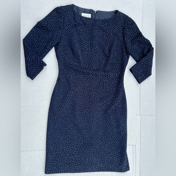 David Warren Blue Sparkle Night Out Dress 4 - Picture 2 of 7